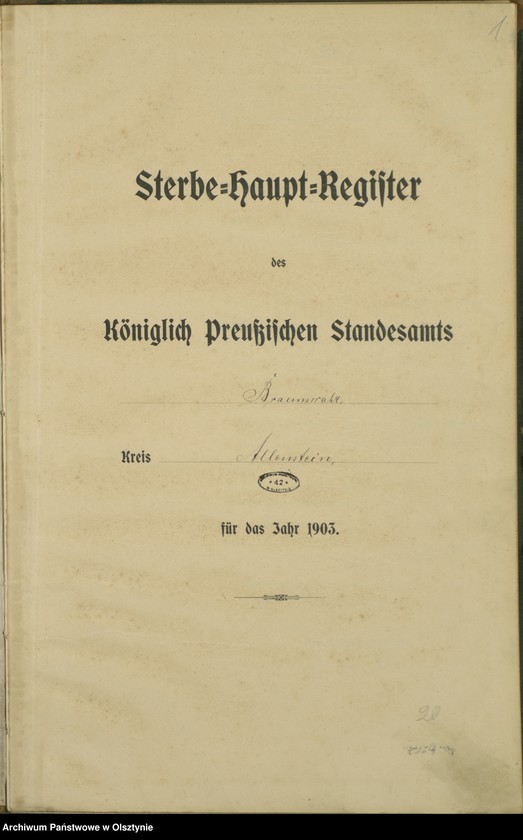 image.from.unit.number "Sterbe-Haupt-Register Nr 1 - 42"