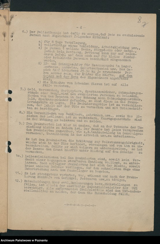 Obraz 11 z jednostki "[Zarządzenia dot. Wysiedlania ludności polskiej]"