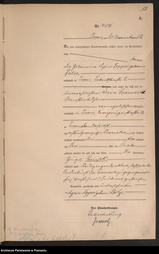 Obraz 16 z jednostki "Księga urodzeń tom VIII"