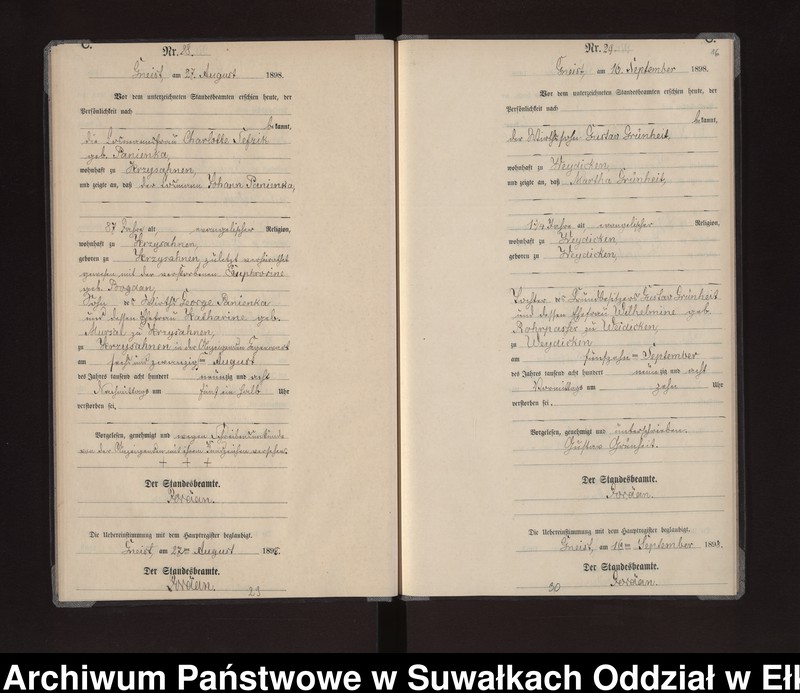 image.from.unit.number "Sterbe-Neben-Register des Königlichen Preussischen Standes-Amtes Gneist Kreis Lötzen"