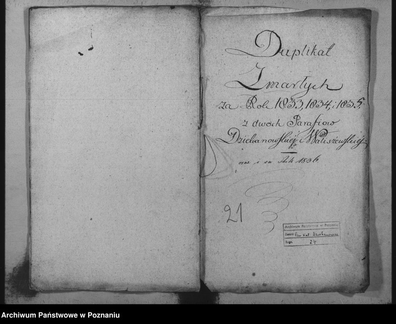 image.from.unit.number "Księga zmarłych z parafii Dziekanowskiej oraz Waliszewskiej"