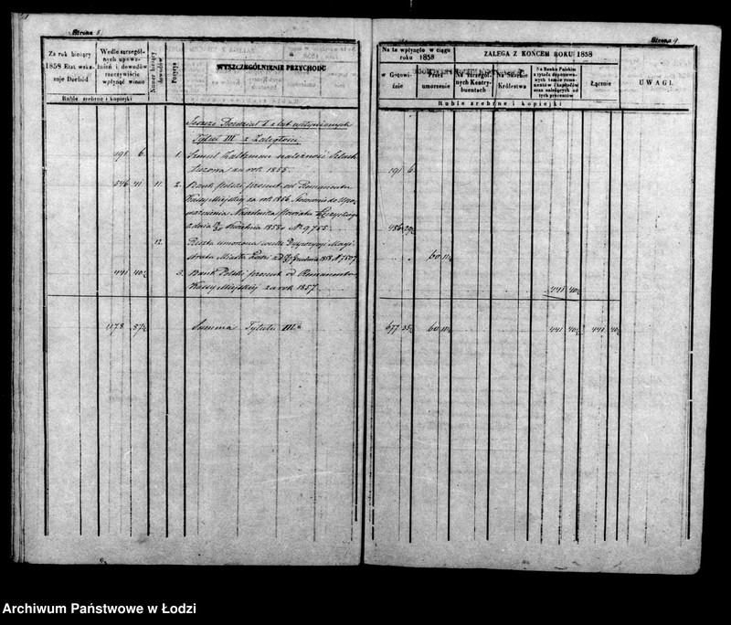Obraz 10 z jednostki "Rachunek kasy ekonomicznej m. Łodzi za rok 1858"