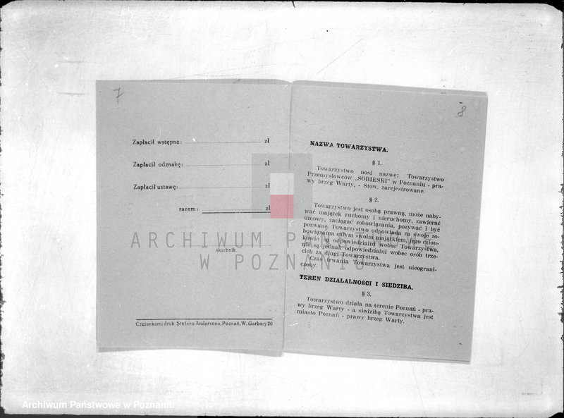 Obraz 11 z jednostki "/Towarzystwo Przemysłowe,,Sobieski" Poznań/"