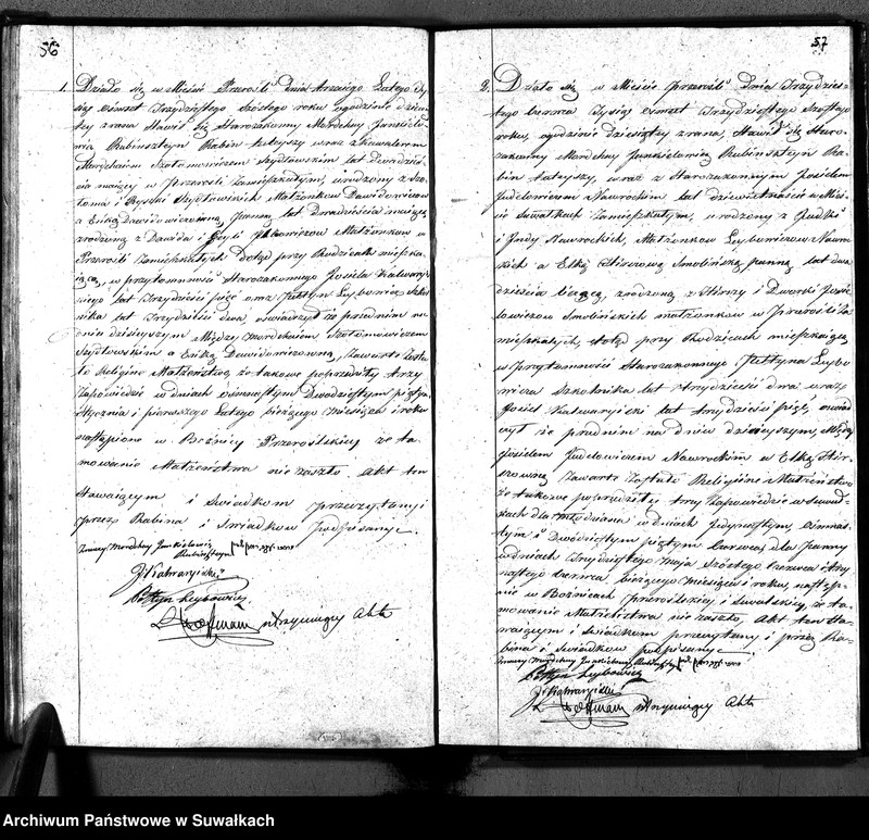 image.from.unit.number "Duplikatu Ksiąg do zapisywania akt Urodzenia Zeyścia i Zaślubin na rok 1836. Okręgu Przerośl."