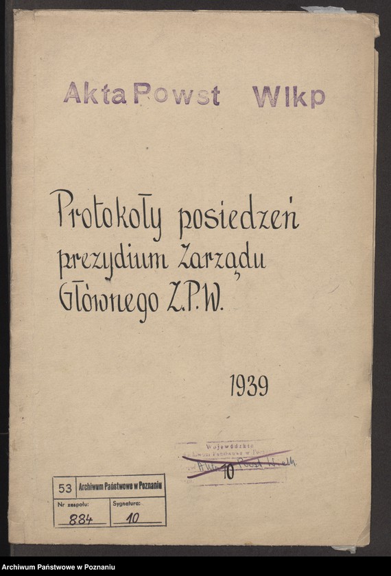 image.from.unit.number "Protokoły Posiedzeń prezydium Zarządu Głównego Związku Powstańców Wielkopolskich."