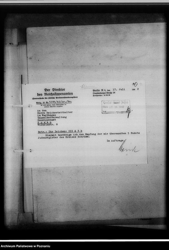 Obraz 19 z jednostki "Register der Juden, Dissidenten und Kirchenbuchduplikate [powiaty: śremski, średzki i wolsztyński]"