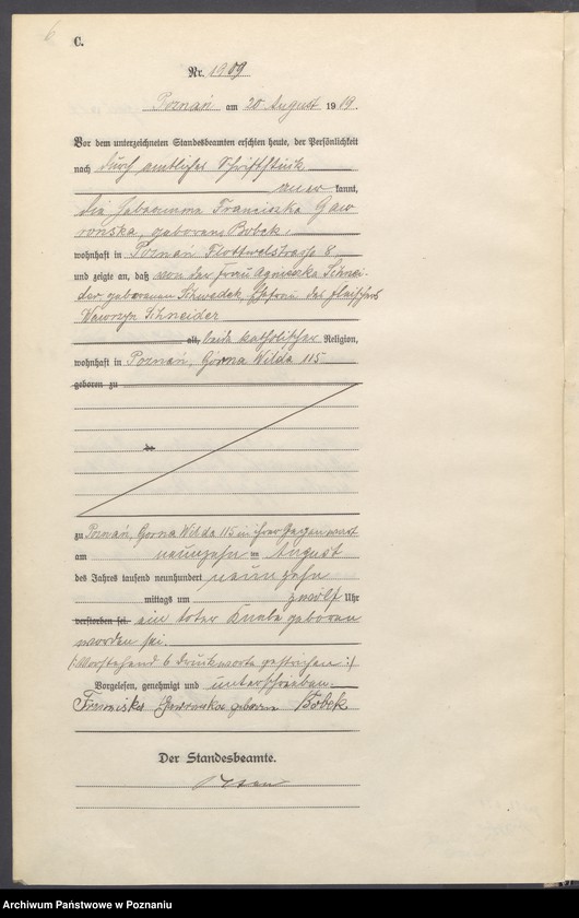 Obraz 8 z jednostki "Księga miejscowa zgonów tom V [Rejestr główny zgonów]"