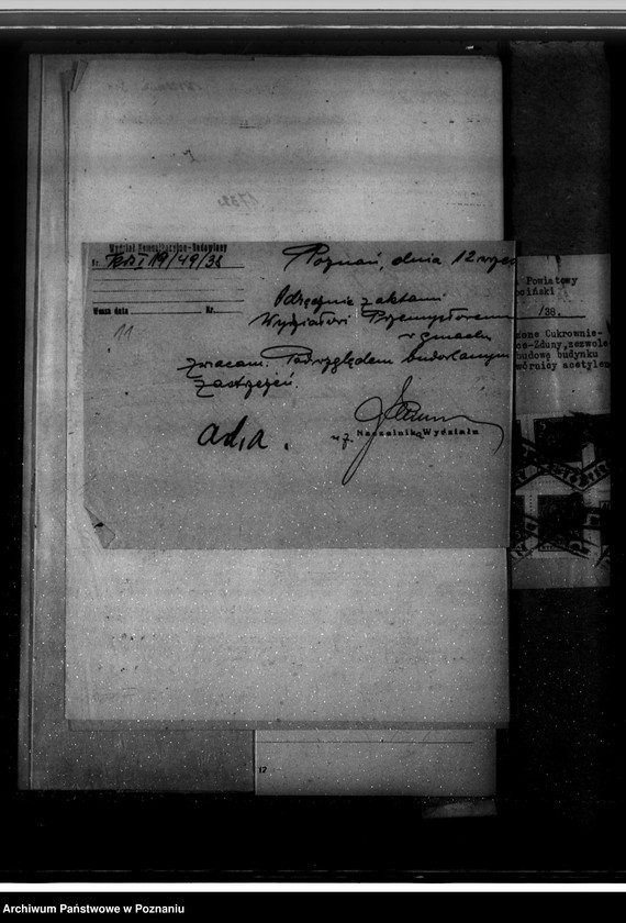 Obraz 18 z jednostki "Cukrownia Witaszyce pow. jarociński /pozwolenie na budowę budynku dla wytwórni acetylenu/"