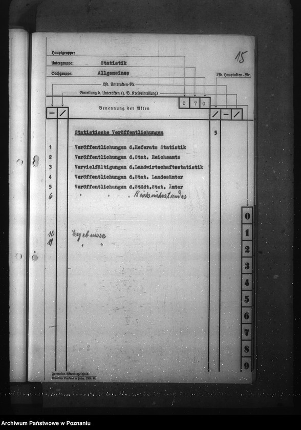 Obraz 19 z jednostki "Wykaz akt dla Referatu Statystyki"