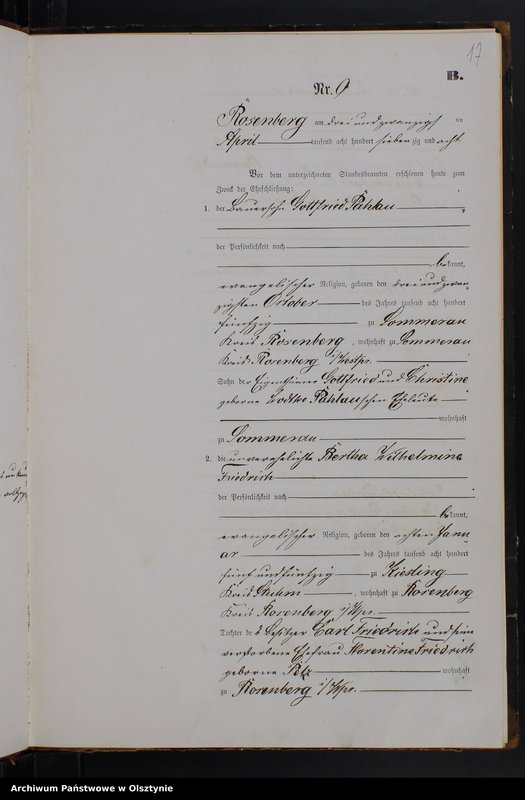 Obraz 19 z jednostki "Heiraths-Neben-Register Nr 1 - 25"