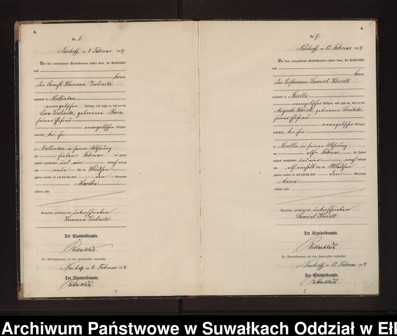 image.from.unit.number "Geburts-Neben-Register des Preussischen Standes-Amtes Neuhoff Kreis Loetzen"