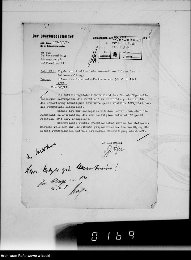 Obraz 11 z jednostki "Pelzabteilung. Warenverwertung an firma Martin Norenberg u.Krause Litzmannstadt"