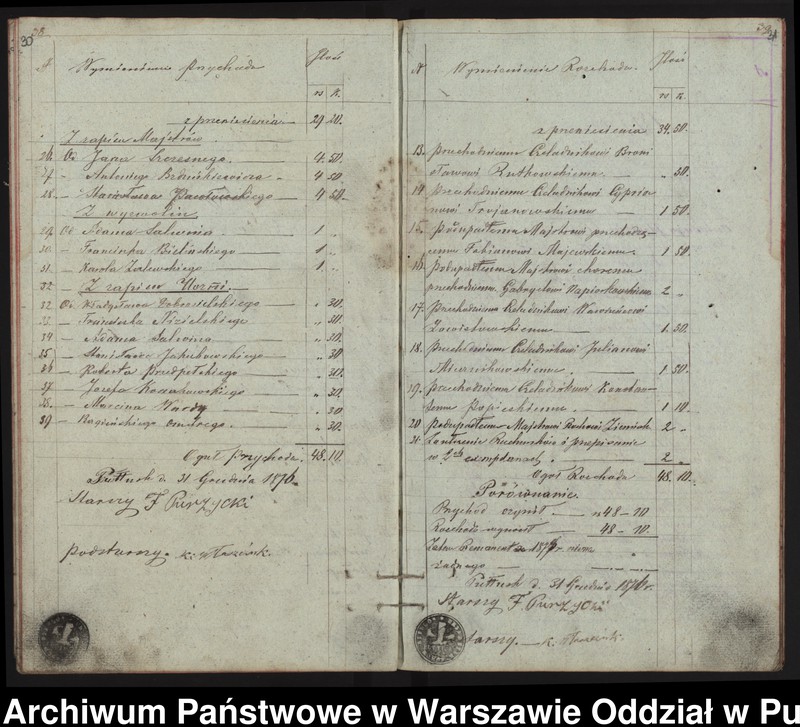 image.from.unit.number "Książka Przychodu i Rozchodu Funduszów Zgromadzenia Szewskiego w Pułtusku od roku 1862"
