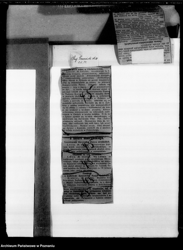 Obraz 7 z jednostki "Sprawy Polaków na terenie zaborów i zagranicą [Wycinki prasowe]"