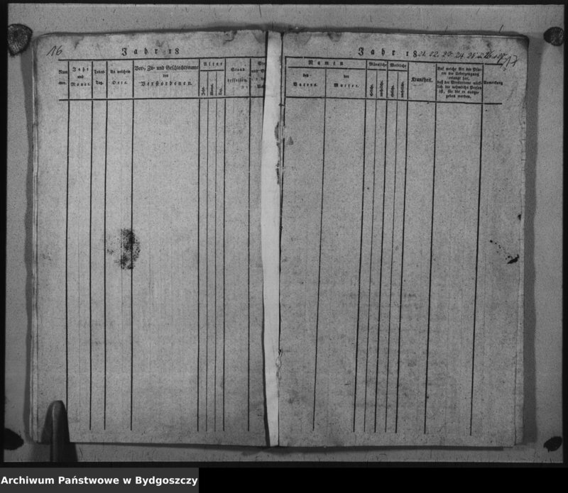 image.from.unit.number "Verzeichniss der Verstorbenen aus der evangel. Stadt- und Landgemeinde von Inowrazlaw Jahr 1817 bis incl. 1827"