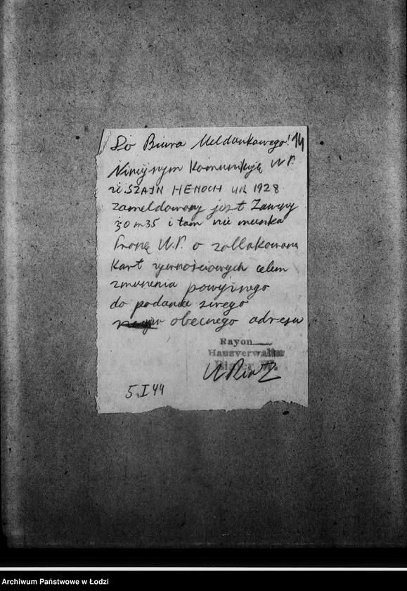 Obraz 17 z jednostki "[Korespondencja z Wydziałem Kart w sprawie skreślenia osób wymeldowanych]"