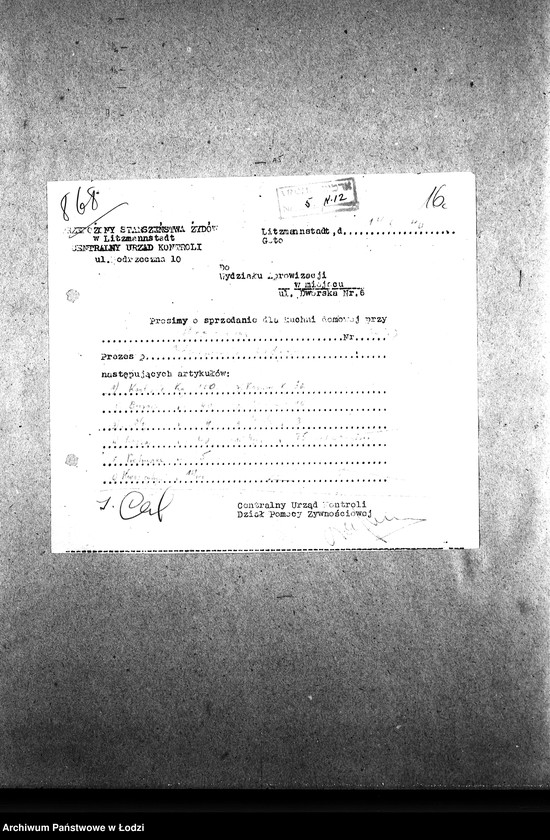 Obraz 19 z jednostki "[Kuchnia przy ul. Brzezińskiej 25. Działalność kuchni, personel, konsumenci, kontrole]"