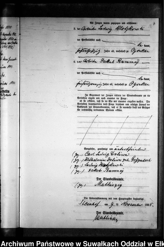 image.from.unit.number "Heiraths-Neben-Register des Preussischen Standes-Amtes Gr. Strengeln Kreis Angerburg"