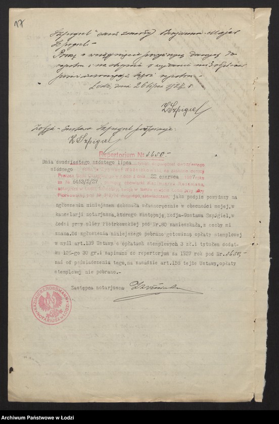 Obraz 19 z jednostki "Kahan i Szpigiel - spółka handowa"