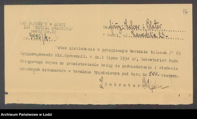 Obraz 18 z jednostki "Zelcer i Glater- handel futrami"