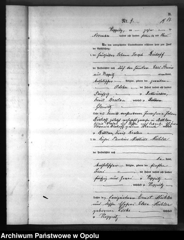 Obraz 20 z jednostki "USC Kopice. Księga akt małżeństw rok 1879"