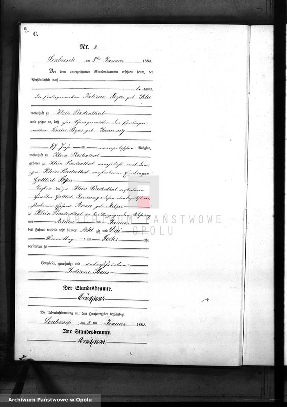 image.from.unit.number "Sterbe-Neben-Register Standes-Amt Leubusch 1883"