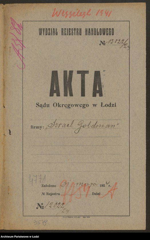 Obraz 2 z jednostki "Izrael Goldman- sprzedaż owoców i tow. kolonialnych"