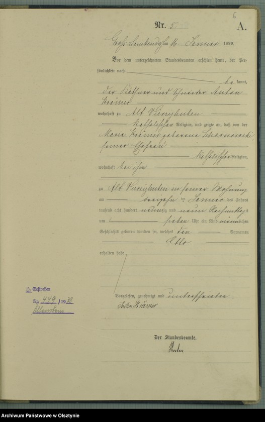 image.from.unit.number "Geburts-Haupt-Register Nr 1 - 98"