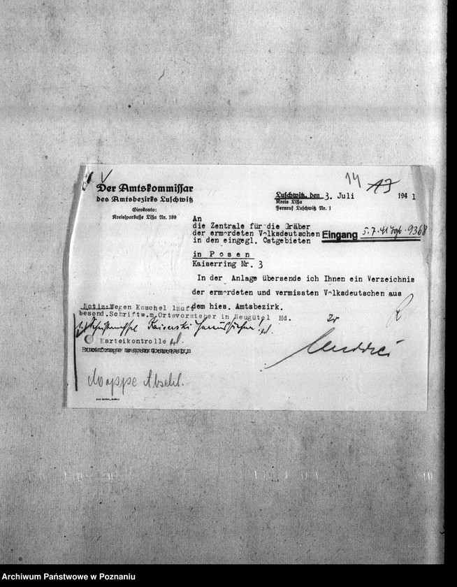 Obraz 18 z jednostki "Amtsbezirk Wilhelmsort Kreis Bromberg (Bydgoszcz). Wykazy miejscowych Niemców, którzy zginęli w 1939 roku"