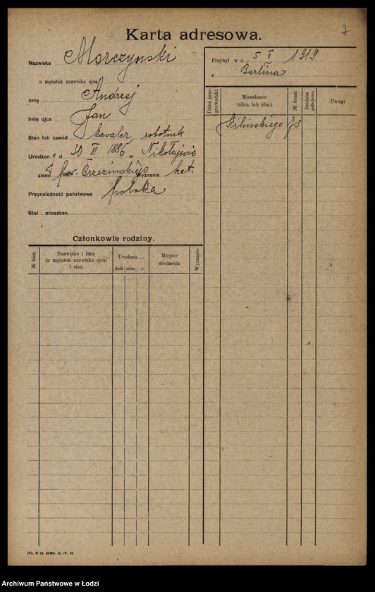 Obraz 9 z jednostki "[Spis ludności Łodzi] Morberger - Morgenweg"