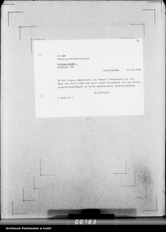 image.from.unit.number "Polenjugendverwahrlager. [Koszty urządzenia i utrzymania obozu]"