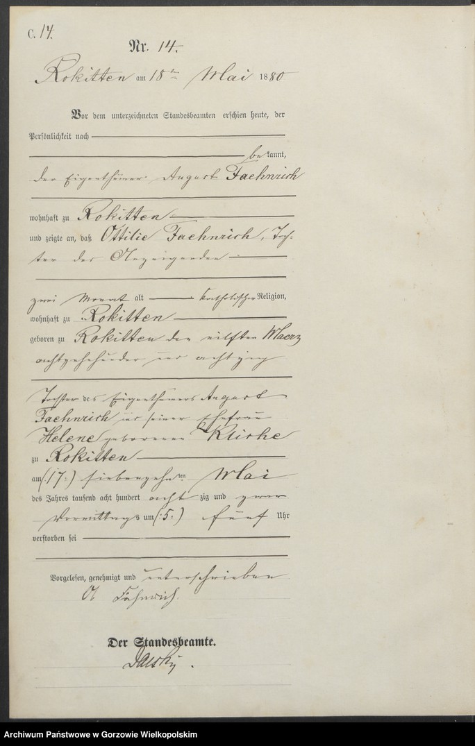 Obraz 17 z jednostki "Sterbe Register"