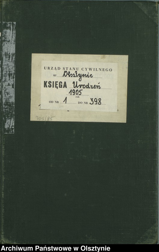 image.from.unit.number "Geburts-Haupt-Register Tom I, Nr 1- 398"