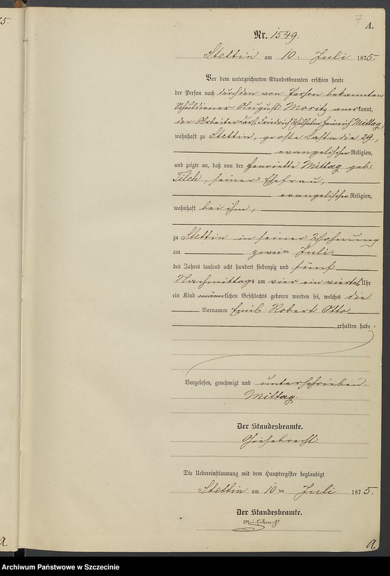 Obraz 20 z jednostki "Geburts-Register (Neben-Register) Band IV"