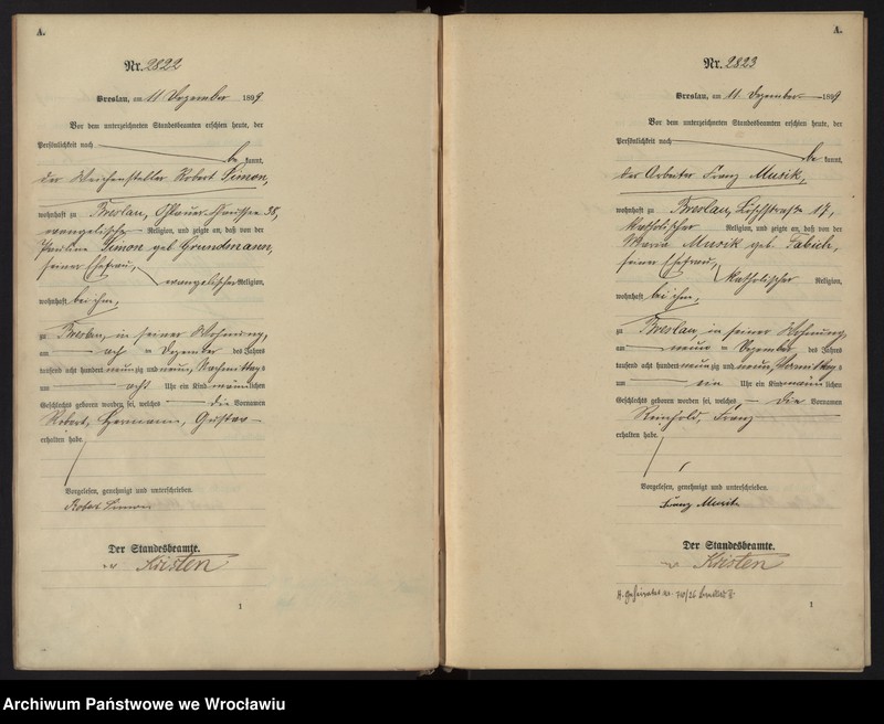 image.from.unit.number "Geburts-Haupt-Register Breslau II 1899 Band 8"