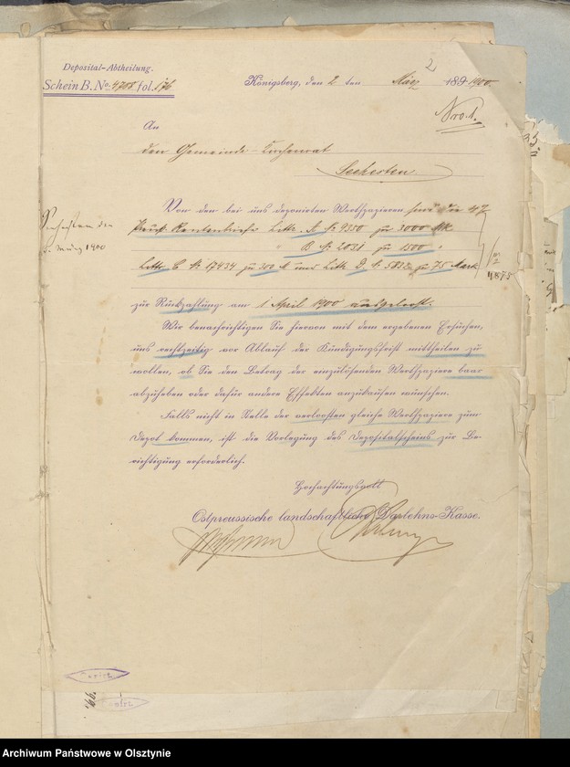 image.from.unit.number "Beläge zur Rechnung der Kirchenkasse Seehesten"