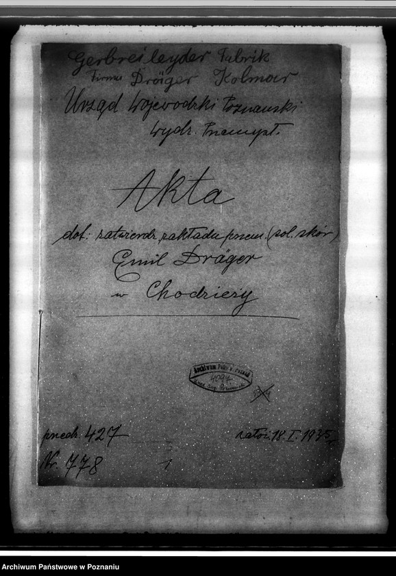 Obraz 4 z jednostki "Zatwierdzenie zakładu przemysłowego /solarni skór/ Emil Draeger w Chodzieży"