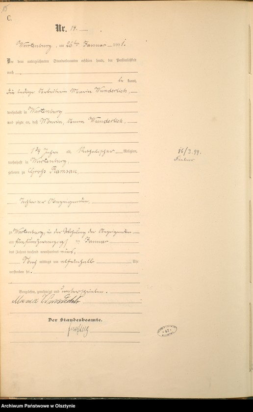 image.from.unit.number "Sterbe-Haupt-Register Nr 1 - 125"