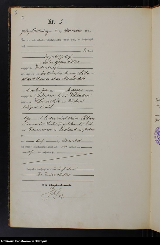 image.from.unit.number "Sterbe-Haupt-Register Nr 1 - 5"