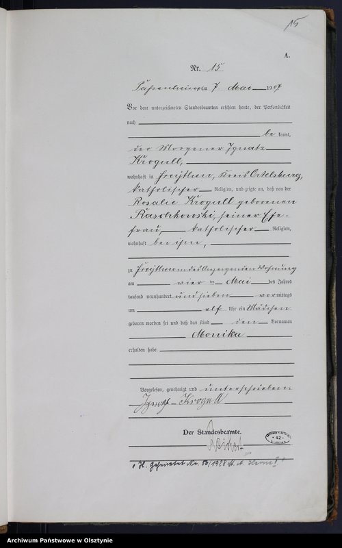 image.from.unit.number "Geburts-Haupt-Register Nr 1 - 55 [1907], Nr 1-67 [1908], Nr 1-60 [1909], Nr 1-68 [1910]"