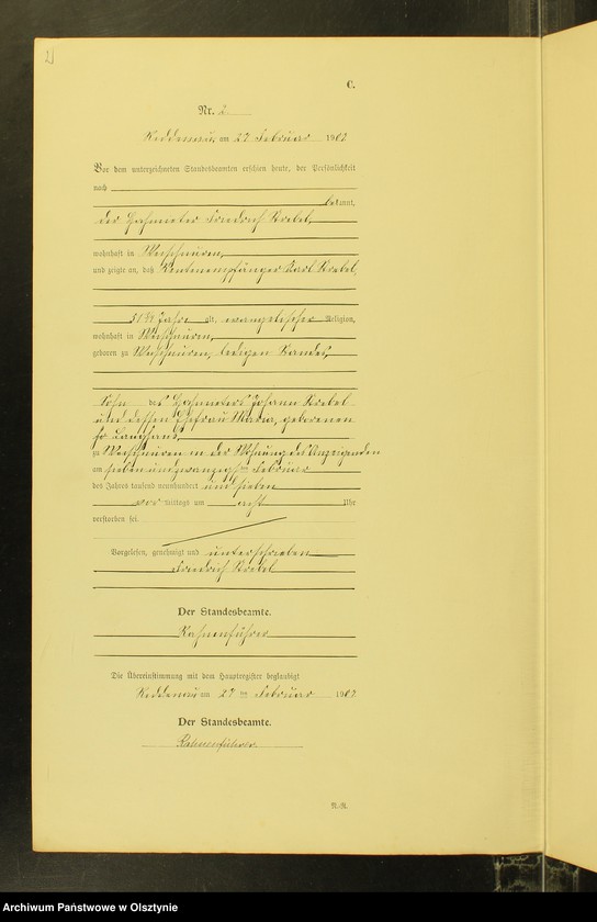 Obraz 4 z jednostki "Sterbe-Neben-Register Nr 1 - 26"