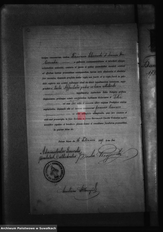 image.from.unit.number "Dokumenty k Aktam o brakosočetanij za 1897 god Bakalarževskogo rimsko- katoličeskogo prichoda"