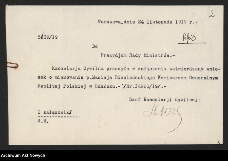 image.from.unit.number "Nominacje i dymisje Komisarzy Generalnych Rządu dla Galicji, Śląska, Spisza, Górnej Orawy oraz Gdańska"