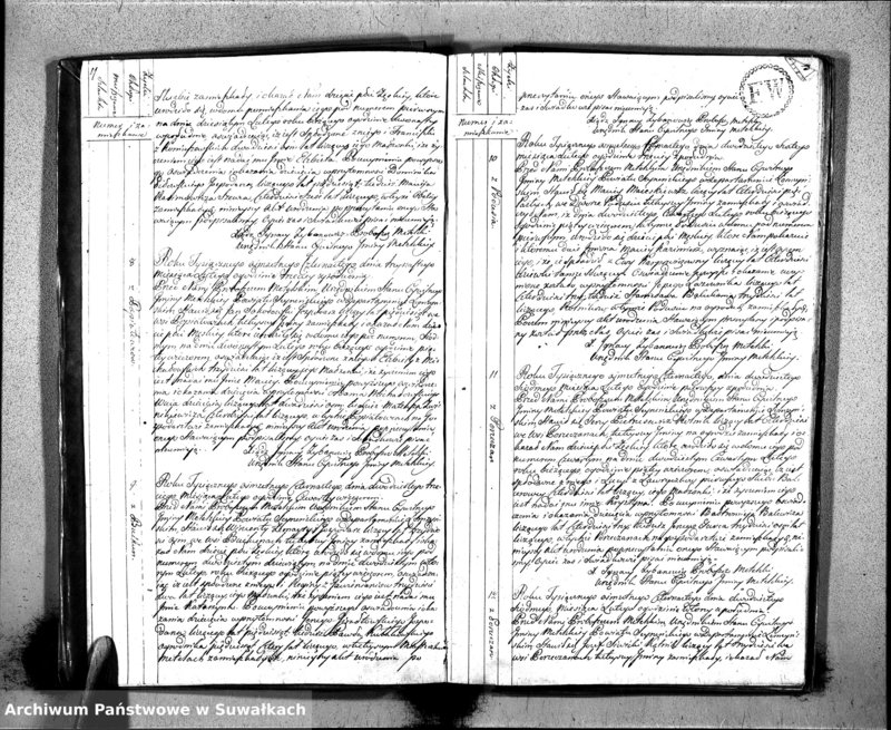 Obraz 5 z jednostki "Księgo Aktów Urodzenia Urzędnika Stanu Cywilnego Gminy Metelskiey Powiatu Seyneńskiego Departamentu Łomżyńskiego od 1 Stycznia Tysiąc Osimset Czternastego Roku 1814"