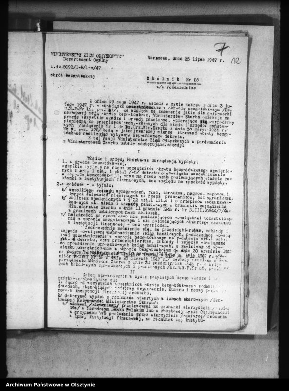 image.from.unit.number "Zarządzenia i okólniki wydziałów Budżetowo- Gospodarczego i Wojskowego"