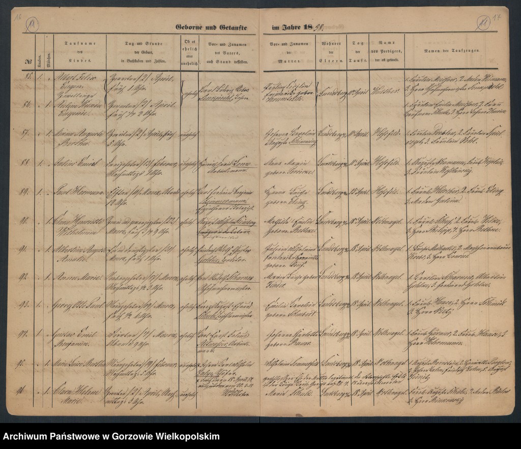 image.from.unit.number "Duplikate der Hauptkirche zu Landsberg an der Warthe (zawiera też księgę zgonów Konkordien Kirche z 1858 r.)"