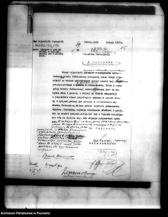 Obraz 19 z jednostki "Majątek Liszkowo powiatu wyrzyskiego odprawy z art.. 44 ustawy o wykonaniu reformy rolnej"