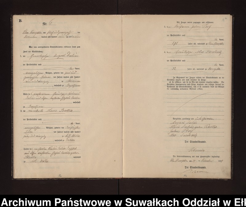 image.from.unit.number "Heiraths-Neben-Register des Preussischen Standes-Amtes Gross Konopken Kreis Loetzen"
