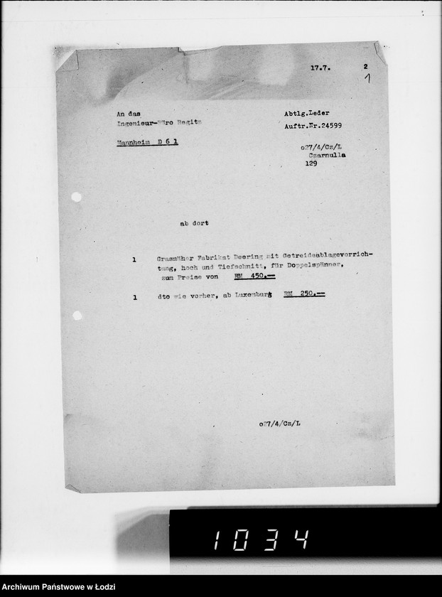 Obraz 5 z jednostki "[Zamówienia na różne artykuły techniczne dla Getta]"