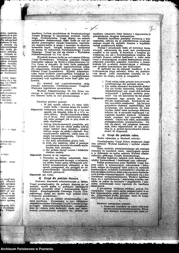 Obraz 10 z jednostki "Druk "Posiedzenie landratów, kierowników Prowincjonalnych Urzędów Gosp. i członków Gł. Urzędu Żywnościowego z dn. 20.I.1919 r. ""